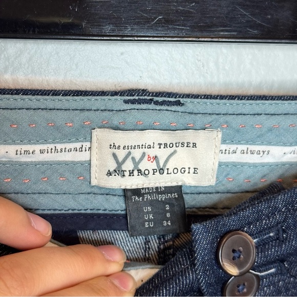 Anthropologie The Essential Trousers Bootcut Pants Dark Wash - Picture 4 of 11